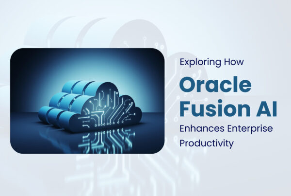 3D cloud graphic with circuit design, symbolizing Oracle Fusion AI for enterprise productivity